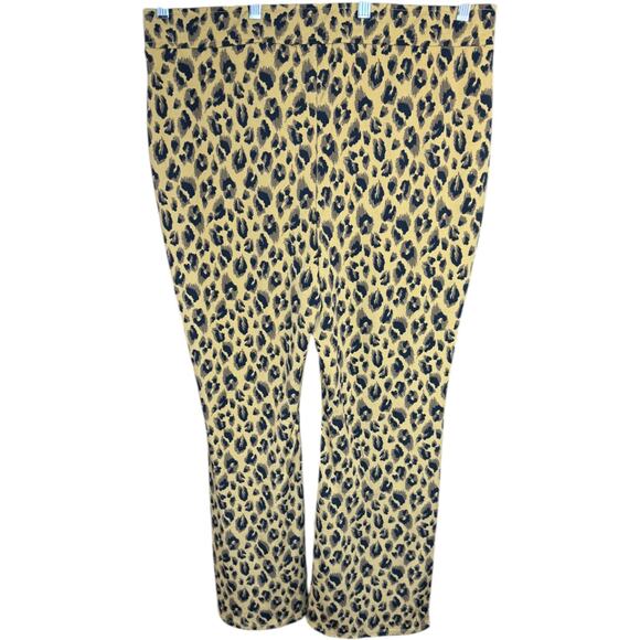 IMAN Plus Size 1X Leopard Print Stretch Pants Polyester‎ Spandex Blend NWT - Picture 1 of 10